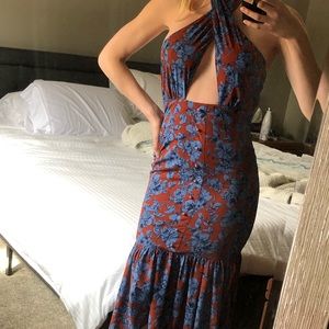 Nasty Gal halter dress high low